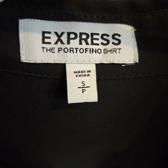 Express Women Portofino Black Button up Shirt With Rhinestones Size Small Career - Picture 2 of 14